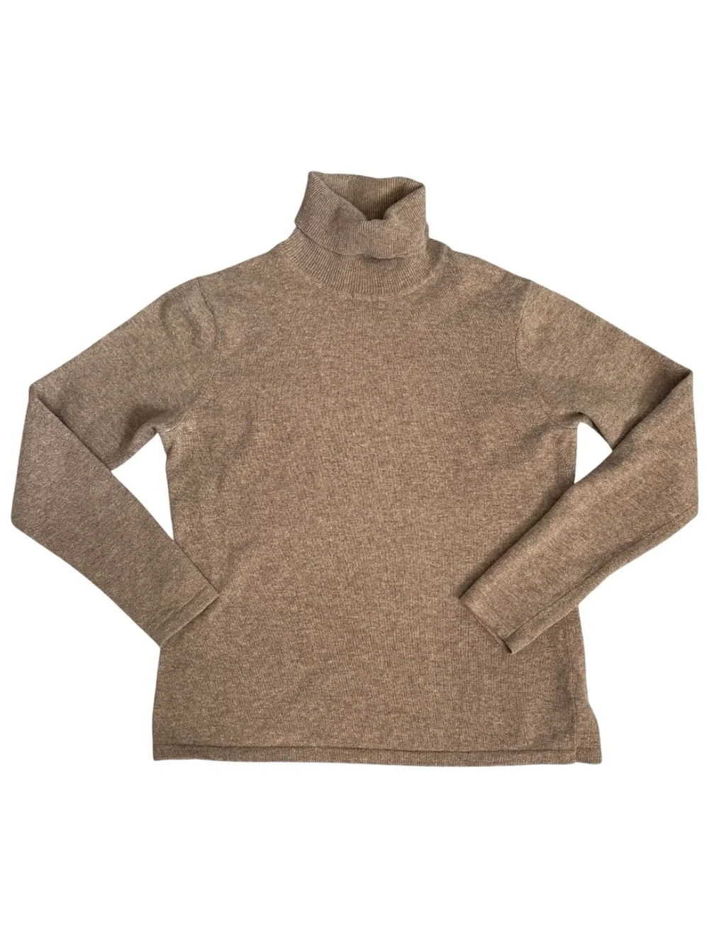 Lauren Ralph Lauren Merino Wool Cashmere Angora Camel Turtleneck Sweater M